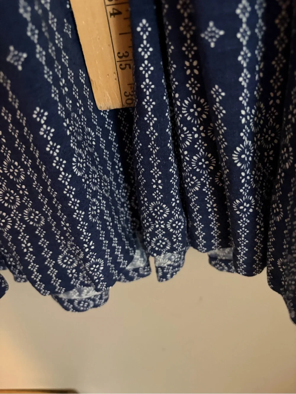 Anthropologie  Maeve Navy Blue Printed Short-Sleeve Midi Dress 2x - Picture 4 of 11